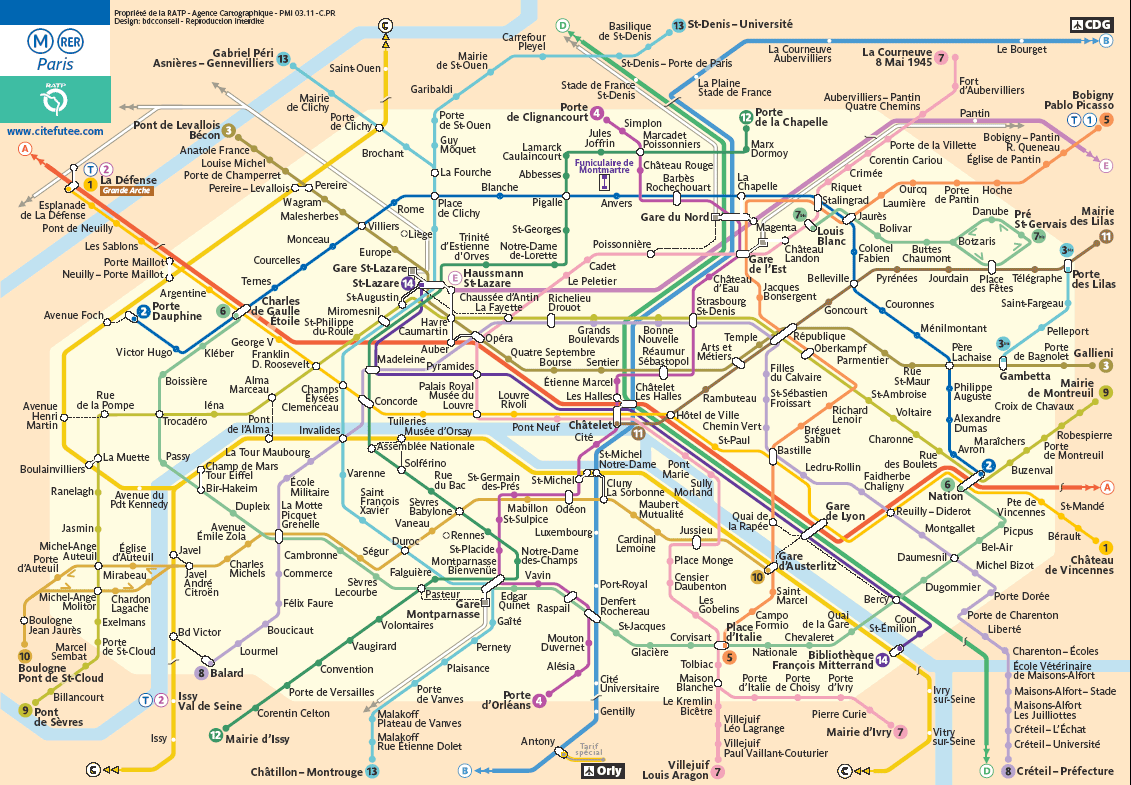 párizs metro térkép Az ezer arcú Párizs   G Portál párizs metro térkép
